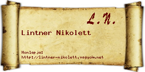 Lintner Nikolett névjegykártya